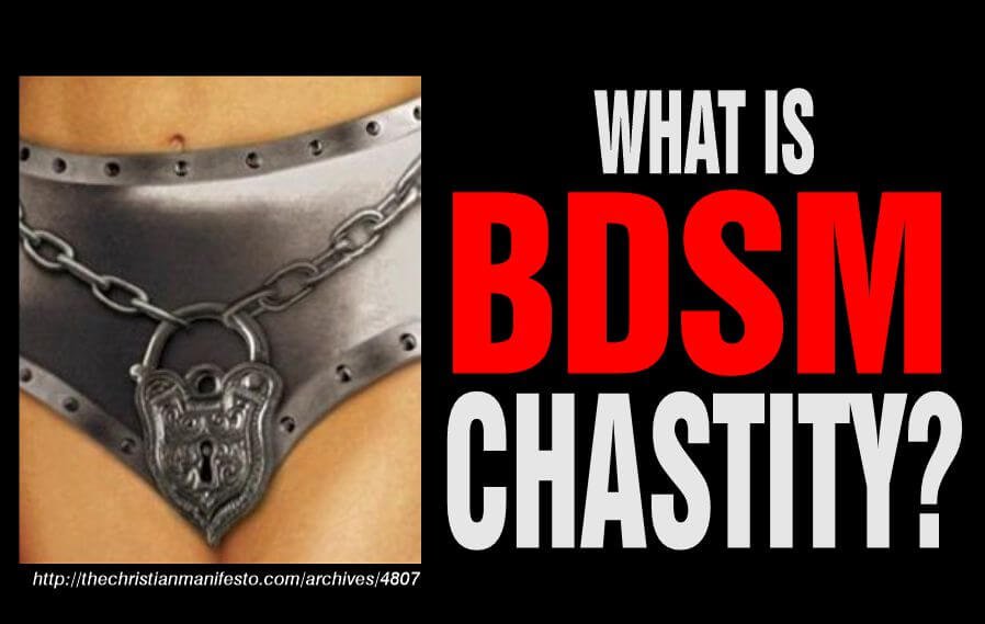 A bdsm chastity device in display