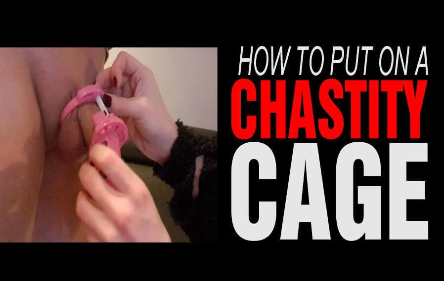 How to put on a chastity cage for men and lock it