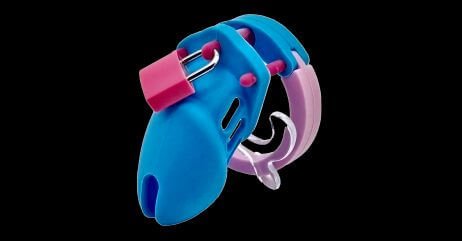 A silicone chastity cage for men